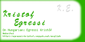 kristof egressi business card