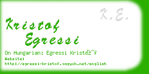 kristof egressi business card